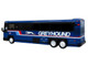 2001 MCI D4000 Coach Bus Greyhound Blue with Stripes Vintage Bus & Motorcoach Collection Limited Edition to 504 pieces Worldwide 1/87 (HO) Diecast Model Iconic Replicas 87-0620 2001 MCI D4000 Coach Bus Greyhound Blue with Stripes Vintage Bus & Motorcoach Collection Limited Edition to 504 pieces Worldwide 1/87 (HO) Diecast Model Iconic Replicas 87-0620