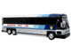2001 MCI D4000 Coach Bus Brewster Gray Line White with Blue Stripes Vintage Bus & Motorcoach Collection Limited Edition to 504 pieces Worldwide 1/87 (HO) Diecast Model Iconic Replicas 87-0622