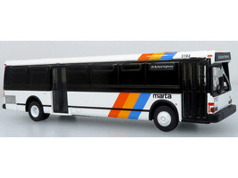 1980 Grumman 870 Advanced Design Transit Bus MARTA Atlanta White with Stripes Vintage Bus & Motorcoach Collection Limited Edition 1/87 (HO) Diecast Model Iconic Replicas 87-0623