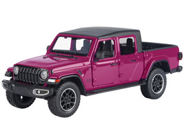 2021 Jeep Gladiator Overland Pickup Truck Purple with Matt Black Top 1/24 Diecast Model Car Motormax 79366pur