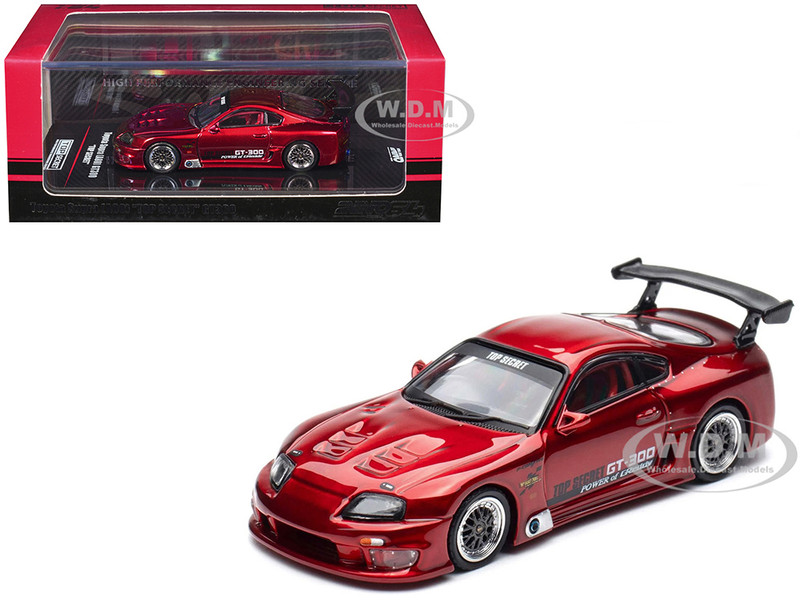 Toyota Supra A80 Top Secret GT300 RHD Right Hand Drive Red Metallic 1/64 Diecast Model Car Inno Models IN64-A80TS-RED