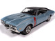 1968 Oldsmobile 442 W30 Holiday Coupe Teal Frost Metallic with Red Stripes and Black Vinyl Top Hemmings Motor News July 2023 Cover Car American Muscle Series 1/18 Diecast Model Car Auto World AMM1350