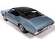1968 Oldsmobile 442 W30 Holiday Coupe Teal Frost Metallic with Red Stripes and Black Vinyl Top Hemmings Motor News July 2023 Cover Car American Muscle Series 1/18 Diecast Model Car Auto World AMM1350
