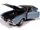 1968 Oldsmobile 442 W30 Holiday Coupe Teal Frost Metallic with Red Stripes and Black Vinyl Top Hemmings Motor News July 2023 Cover Car American Muscle Series 1/18 Diecast Model Car Auto World AMM1350