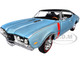 1968 Oldsmobile 442 W30 Holiday Coupe Teal Frost Metallic with Red Stripes and Black Vinyl Top Hemmings Motor News July 2023 Cover Car American Muscle Series 1/18 Diecast Model Car Auto World AMM1350