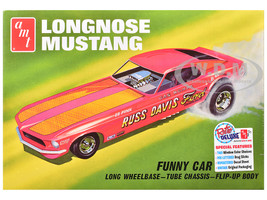 Skill 2 Model Kit 1969 Ford Mustang Longnose Funny Car Gas Ronda 1/25 Scale Model AMT AMT1268