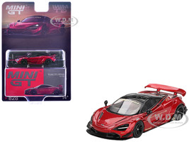 McLaren 720S LB Works Gem Red Metallic with Black Top Limited Edition 1/64 Diecast Model Car Mini GT MGT00828