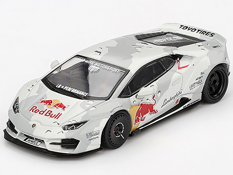 Lamborghini Huracan LB WORKS Ver 2 Mad Mike NIMBUL Gray with Graphics Limited Edition 1/64 Diecast Model Car Mini GT MGT00967