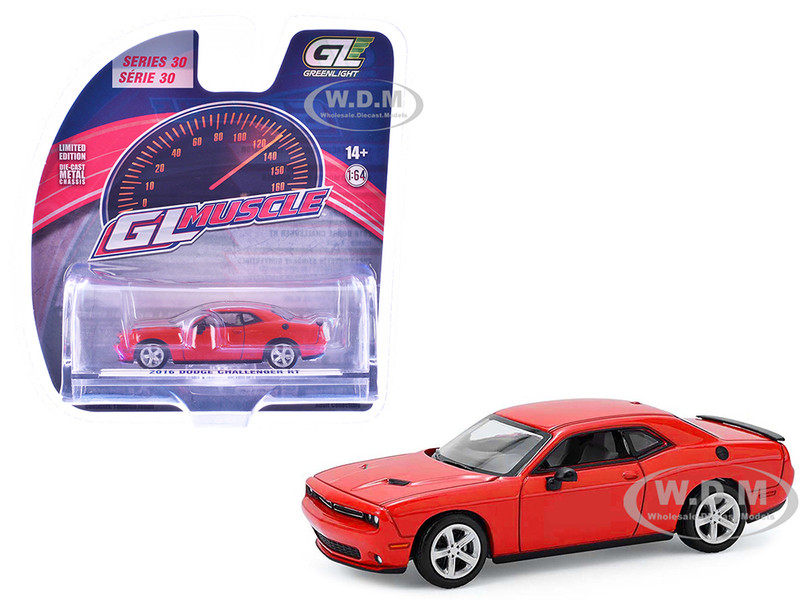 2016 Dodge Challenger RT Torred GreenLight Muscle Series 30 1/64 Diecast Model Car Greenlight 13370D
