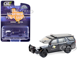 2024 Chevrolet Tahoe Police Pursuit Vehicle Texas Department of Public Safety Highway Patrol Black with White Hood Hobby Exclusive Series 1/64 Diecast Model Car Greenlight GL30540