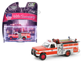 1987 Ford F 350 Mini Pumper Fire Truck FDNY The Official Fire Department City of New York 160th Anniversary Edition Red and White Hobby Exclusive Series 1/64 Diecast Model Car Greenlight 30550