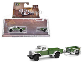 1950 Dodge Power Wagon Pickup Truck Green and White with 1 4 Ton Cargo Trailer Green Hitch & Tow Series 32 1/64 Diecast Model Cars Greenlight 32320A