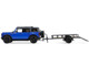 2021 Ford Bronco Black Diamond Velocity Blue Metallic with Black Top with Utility Trailer and Motorcycle Hitch & Tow Series 32 1/64 Diecast Model Cars Greenlight 32320C 2021 Ford Bronco Black Diamond Velocity Blue Metallic with Black Top with Utility Trailer and Motorcycle Hitch & Tow Series 32 1/64 Diecast Model Cars Greenlight 32320C