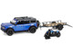 2021 Ford Bronco Black Diamond Velocity Blue Metallic with Black Top with Utility Trailer and Motorcycle Hitch & Tow Series 32 1/64 Diecast Model Cars Greenlight 32320C 2021 Ford Bronco Black Diamond Velocity Blue Metallic with Black Top with Utility Trailer and Motorcycle Hitch & Tow Series 32 1/64 Diecast Model Cars Greenlight 32320C
