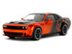 Dodge Challenger SRT Hellcat Orange Metallic and Black Pink Slips Series 1/18 Diecast Model Car Jada 35722