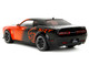 Dodge Challenger SRT Hellcat Orange Metallic and Black Pink Slips Series 1/18 Diecast Model Car Jada 35722