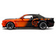 Dodge Challenger SRT Hellcat Orange Metallic and Black Pink Slips Series 1/18 Diecast Model Car Jada 35722