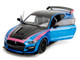 Ford Mustang Shelby GT500 Blue Metallic with Pink Stripes and Black Hood and Top Pink Slips Series 1/18 Diecast Model Car Jada 35723 Ford Mustang Shelby GT500 Blue Metallic with Pink Stripes and Black Hood and Top Pink Slips Series 1/18 Diecast Model Car Jada 35723
