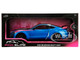 Ford Mustang Shelby GT500 Blue Metallic with Pink Stripes and Black Hood and Top Pink Slips Series 1/18 Diecast Model Car Jada 35723