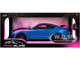 Ford Mustang Shelby GT500 Blue Metallic with Pink Stripes and Black Hood and Top Pink Slips Series 1/18 Diecast Model Car Jada 35723
