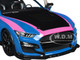 Ford Mustang Shelby GT500 Blue Metallic with Pink Stripes and Black Hood and Top Pink Slips Series 1/18 Diecast Model Car Jada 35723