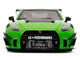 Nissan GT R R35 Liberty Walk Body Kit 2 0 RHD Right Hand Drive Green and Matt Black Pink Slips Series 1/18 Diecast Model Car Jada 35724