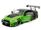 Nissan GT R R35 Liberty Walk Body Kit 2 0 RHD Right Hand Drive Green and Matt Black Pink Slips Series 1/18 Diecast Model Car Jada 35724