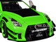 Nissan GT R R35 Liberty Walk Body Kit 2 0 RHD Right Hand Drive Green and Matt Black Pink Slips Series 1/18 Diecast Model Car Jada 35724