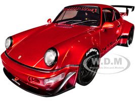 RWB Body Kit Red Metallic with Black Stripes Pink Slips Series 1/18 Diecast Model Car Jada 35726