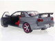 1999 Nissan Skyline GT R R34 RHD Right Hand Drive Silver Metallic with Purple Wheels 1/18 Diecast Model Car Solido S1803410