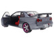 1999 Nissan Skyline GT R R34 RHD Right Hand Drive Silver Metallic with Purple Wheels 1/18 Diecast Model Car Solido S1804310