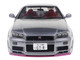 1999 Nissan Skyline GT R R34 RHD Right Hand Drive Silver Metallic with Purple Wheels 1/18 Diecast Model Car Solido S1804310