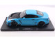 2023 Nissan GT R R35 Liberty Walk Body Kit 2 0 RHD Right Hand Drive Baby Blue with Carbon Hood 1/18 Diecast Model Car Solido S1805817