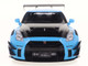2023 Nissan GT R R35 Liberty Walk Body Kit 2 0 RHD Right Hand Drive Baby Blue with Carbon Hood 1/18 Diecast Model Car Solido S1805817