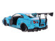 2023 Nissan GT R R35 Liberty Walk Body Kit 2 0 RHD Right Hand Drive Baby Blue with Carbon Hood 1/18 Diecast Model Car Solido S1805817