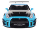 2023 Nissan GT R R35 Liberty Walk Body Kit 2 0 RHD Right Hand Drive Baby Blue with Carbon Hood 1/18 Diecast Model Car Solido S1805817