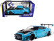 2023 Nissan GT R R35 Liberty Walk Body Kit 2 0 RHD Right Hand Drive Baby Blue with Carbon Hood 1/18 Diecast Model Car Solido S1805817