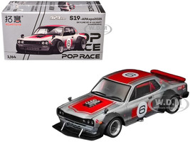 Skyline GT R V8 Drift Hakosuka RHD Right Hand Drive #6 Silver Metallic with Red Stripes APA XPO 2025 Exclusive 1/64 Diecast Model Car Pop Race PR640349
