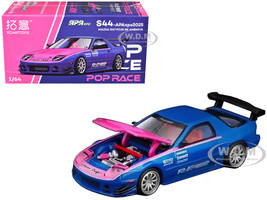 Mazda RX7 FC3S RE Amemiya RHD Right Hand Drive Blue Metallic with Pink Hood APA XPO 2025 Exclusive 1/64 Diecast Model Car Pop Race PR640396