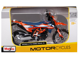 2023 KTM 690 SMC R Orange and Blue 1/12 Diecast Motorcycle Model Maisto 20-64640