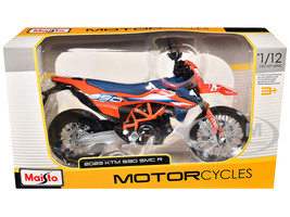 2023 KTM 690 SMC R Orange and Blue 1/12 Diecast Motorcycle Model Maisto 20-64640