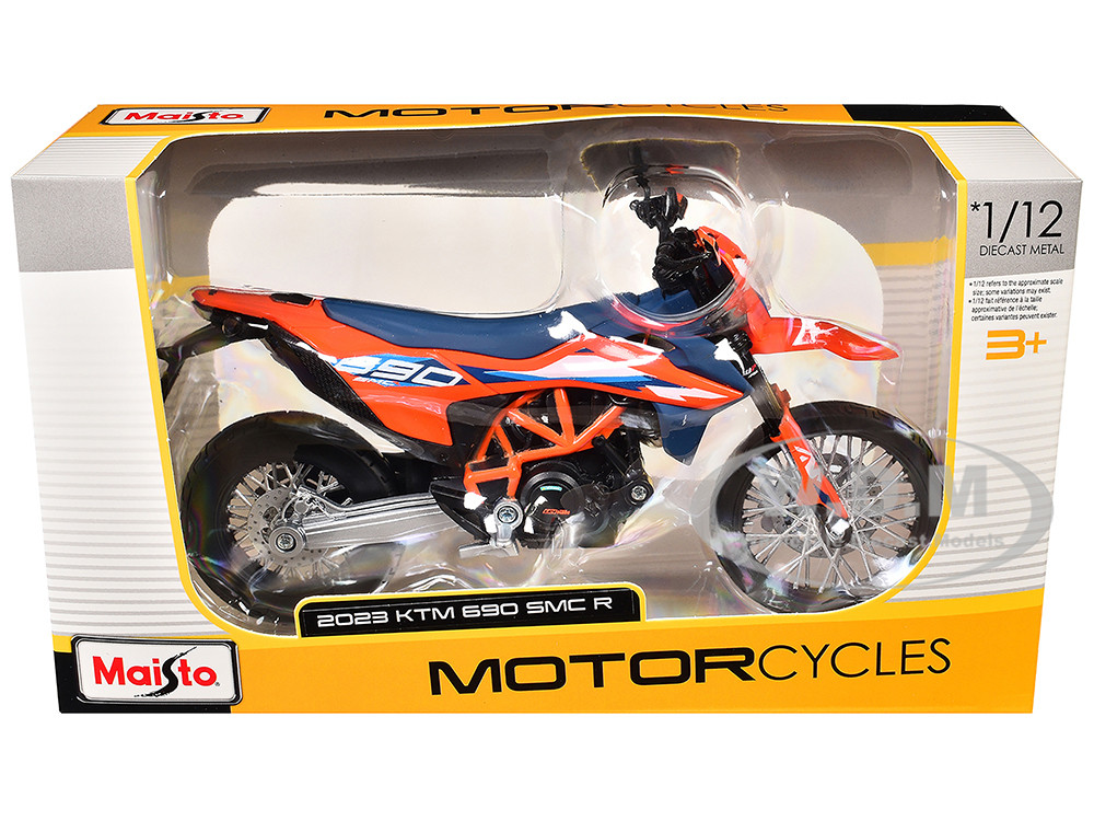2023 KTM 690 SMC R Orange and Blue 1/12 Diecast Motorcycle Model