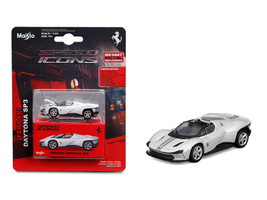 Ferrari Daytona SP3 White Metallic Speed Icons Series 1/64 Diecast Model Car Maisto 15710WH