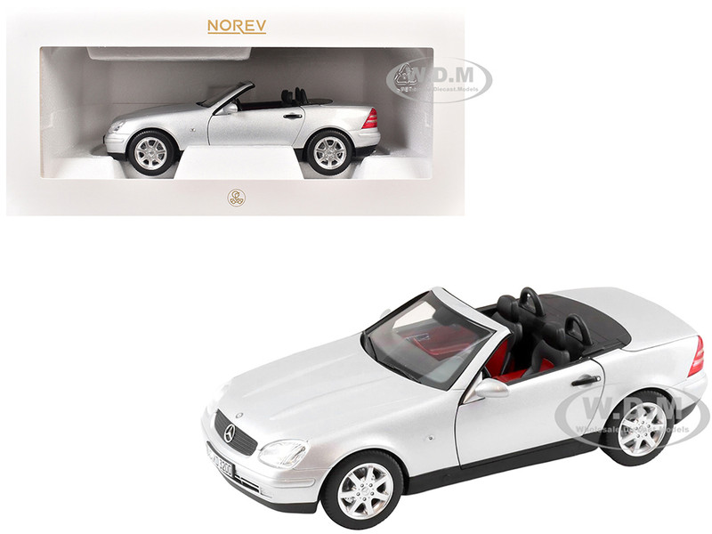 1996 Mercedes Benz SLK Convertible Brilliant Silver Metallic 1/18 Diecast Model Car Norev 183020