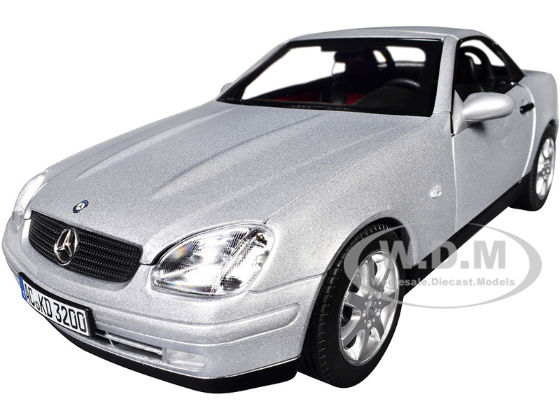 1996 Mercedes Benz SLK Convertible Brilliant Silver Metallic 1/18 Diecast Model Car Norev 183020