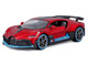 Bugatti Divo Red Metallic with Carbon and Blue Accents Special Edition 1/24 Diecast Model Car Maisto 31526r