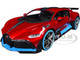 Bugatti Divo Red Metallic with Carbon and Blue Accents Special Edition 1/24 Diecast Model Car Maisto 31526r
