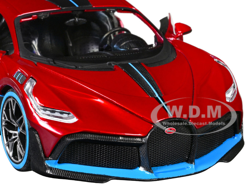 Bugatti Divo Red Metallic with Carbon and Blue Accents 