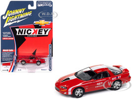 2002 Chevrolet Nickey Camaro ZL1 Bright Rally Red with White Stripes Muscle Cars USA Series 1/64 Diecast Model Car Johnny Lightning JLMC034-JLSP382A