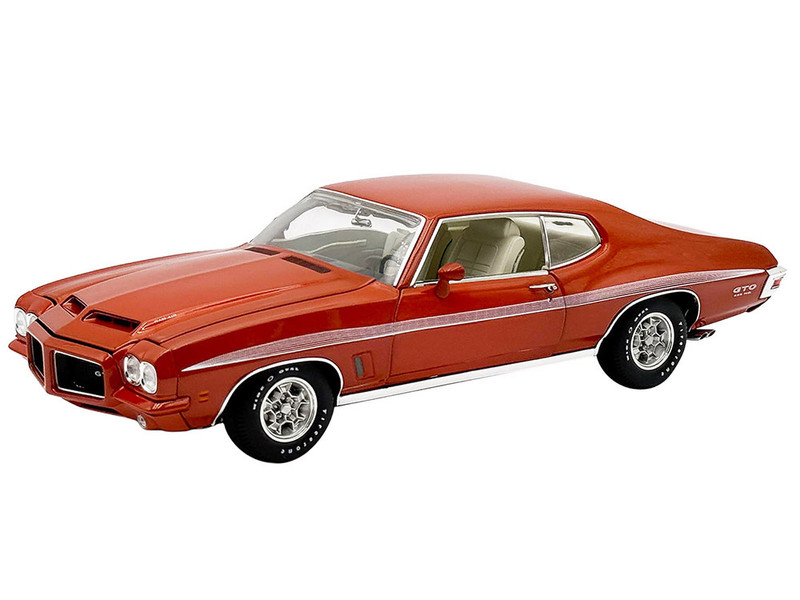 1972 Pontiac GTO LeMans Sundance Orange Metallic with GTO Stripes Limited Edition to 342 pieces Worldwide 1/18 Diecast Model Car ACME A1801226